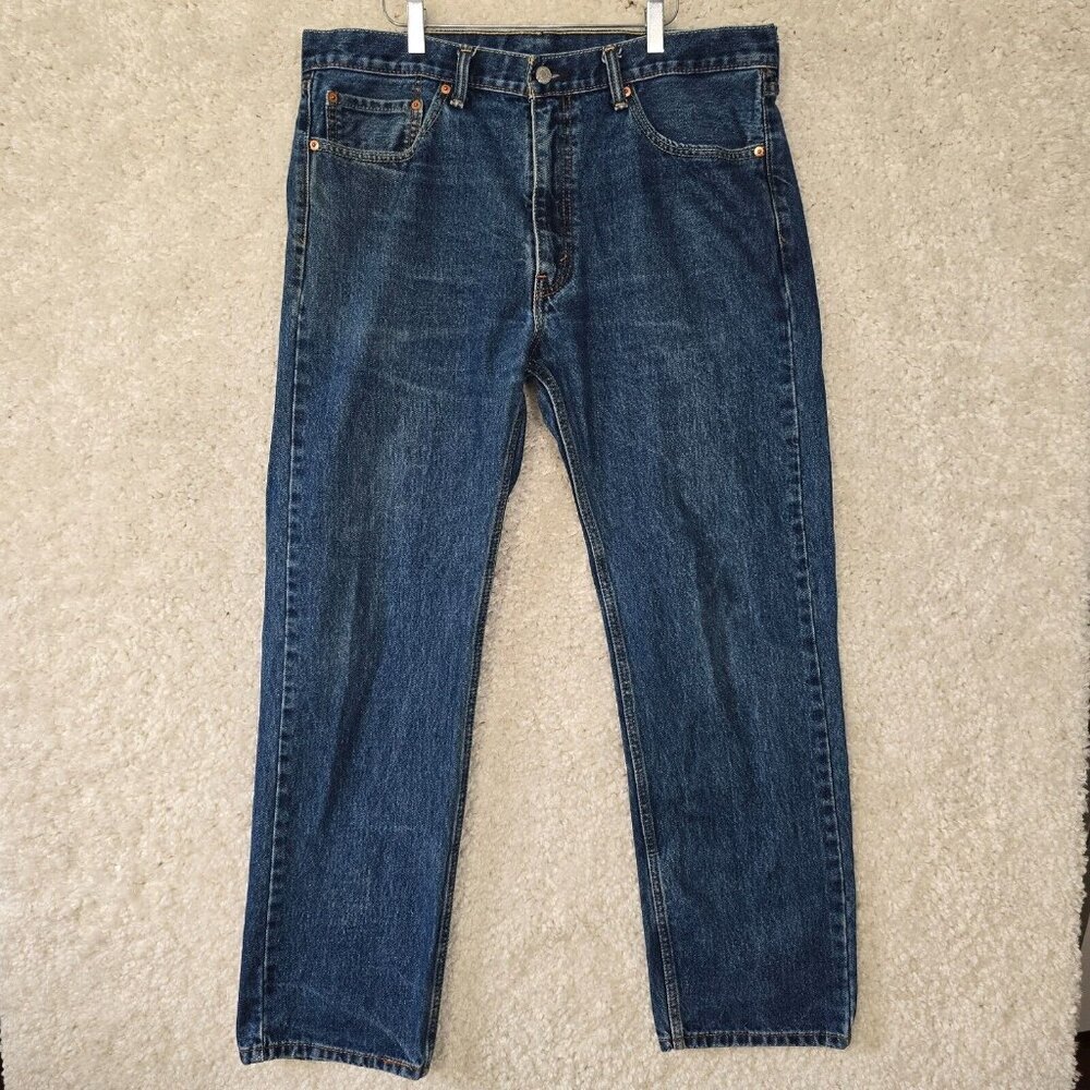 Levi's 505 Mens Straight Leg Jeans‎ Blue Size 38x32 (fits 36x31) Workwear